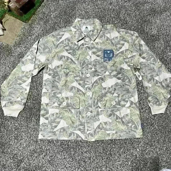 Walt Disney World Spirit Jersey Shirt Jacket Tropical Palm Button Down Linen S - Picture 1 of 12